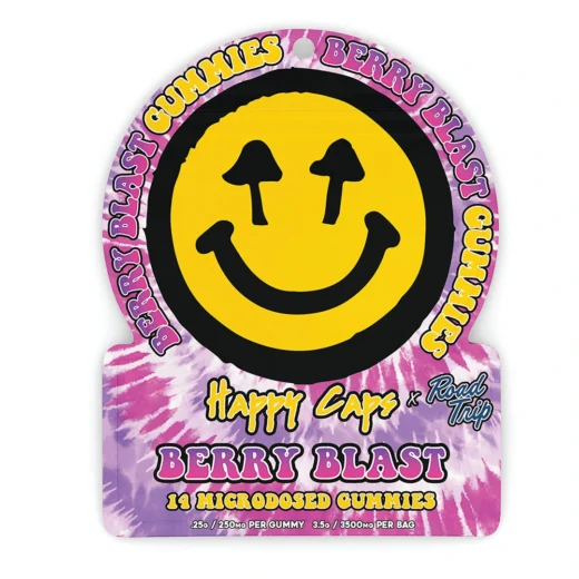 Happy Caps x Road Trip Microdosed Mushroom Gummies — Berry Blast — 14ct